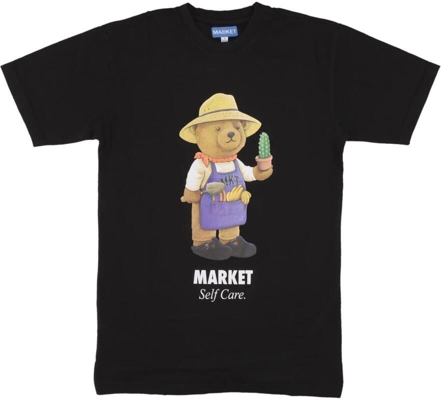 Market Botanic Bear Tee Vintage Zwart T-Shirt Black Heren