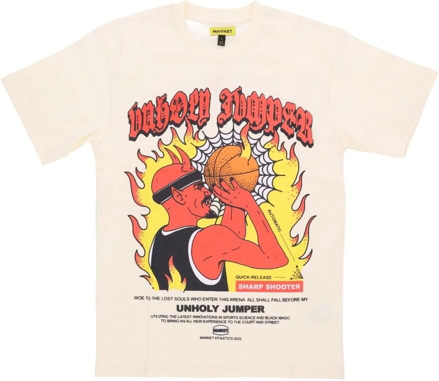 Market Heren Unholy Jumper Tee Cream T-Shirt Beige Heren