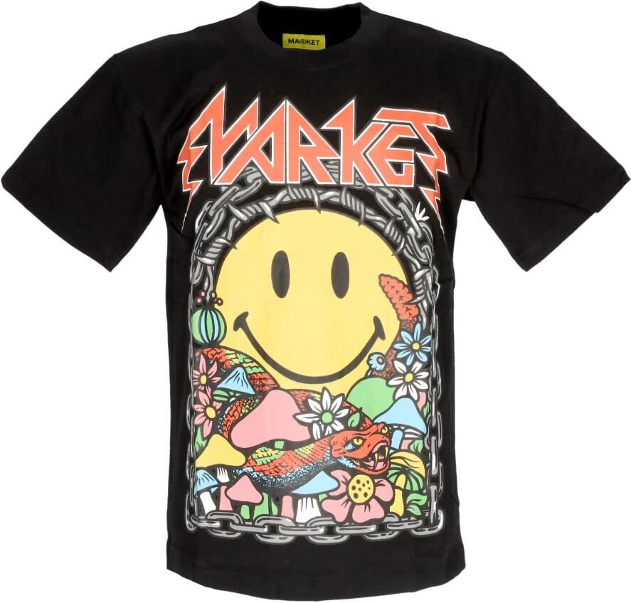 Market Smiley Print Zwart Tee Katoenen T-shirt Multicolor Heren - Foto 3