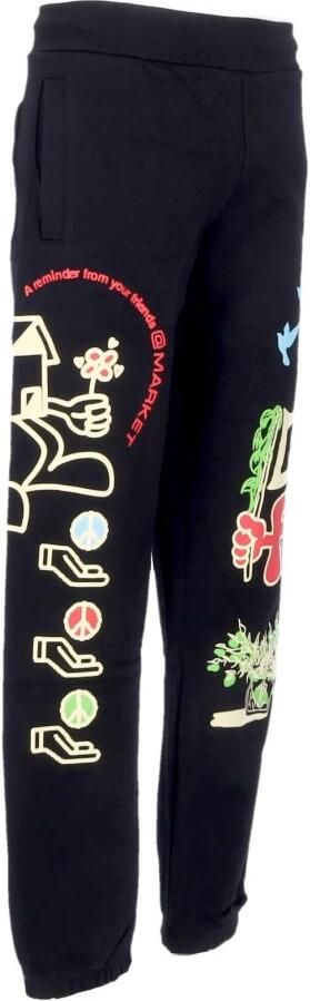 Market Zwarte Peace And Power Sweatpants Black Heren - Foto 4