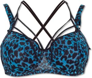 Marlies Dekkers the art of love plunge balconette bh wired padded black leopard and blue