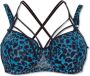 Marlies Dekkers the art of love plunge balconette bh wired padded black leopard and blue - Thumbnail 1