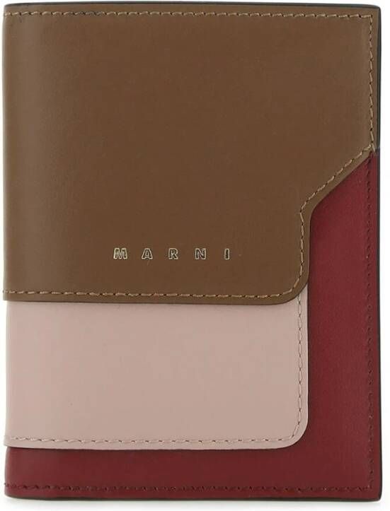 Marni Bi-Fold Wallet Bruin Dames