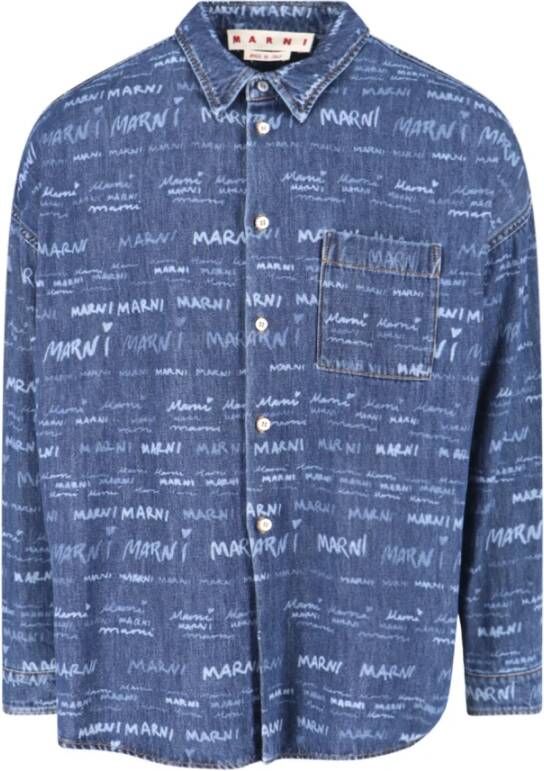 Marni Casual Overhemden Collectie Blauw Heren
