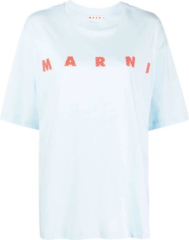 Marni Elegante Zwarte Dames T-Shirts & Polos Blauw Dames