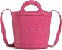Marni Geëmbosseerde leren emmer tas met verwijderbare zak Pink Dames - Thumbnail 1