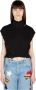 Marni Zwarte Distressed-Gebruite Logo-Stitch Mouwloze Vest Zwart Dames - Thumbnail 3