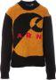Marni Gezellige en stijlvolle geborduurde crewneck trui Zwart Dames - Thumbnail 1