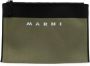 Marni Crossbody bags Logo-embroidered Zip Clutch Bag in groen - Thumbnail 2