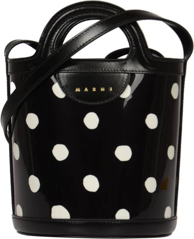 Marni Buckettas van Lakleer met Polka Dot Patroon Black Dames