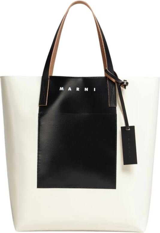 Marni Tribeca North South Shopping Tote Bag Wit
