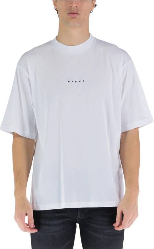 Marni Heren T-shirt met Opvallend Logo Wit Heren