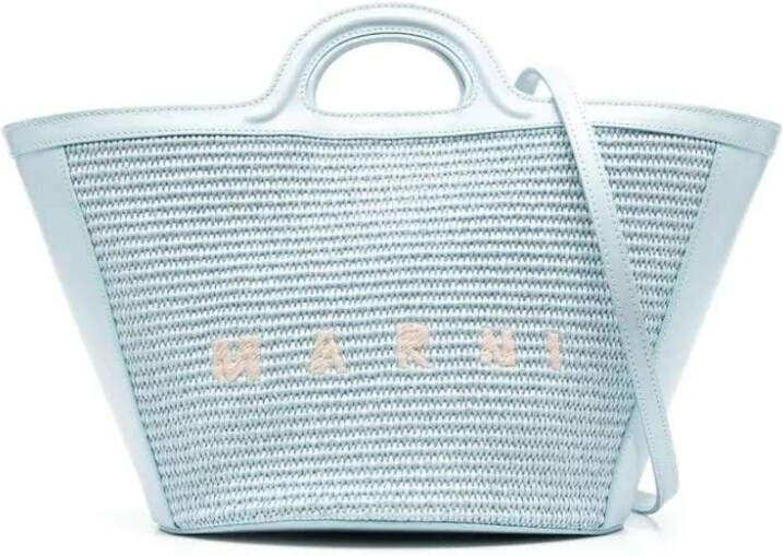 Marni Interwoven-Design Logo Tote Bag Blauw Dames