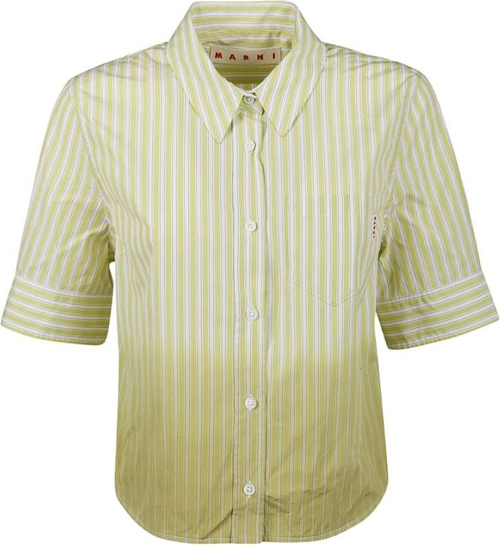 Marni Irisblauwe Clic Cropped Shirt Yellow Dames