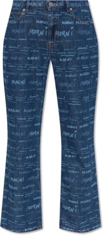 Marni Jeans met logo Blauw Dames
