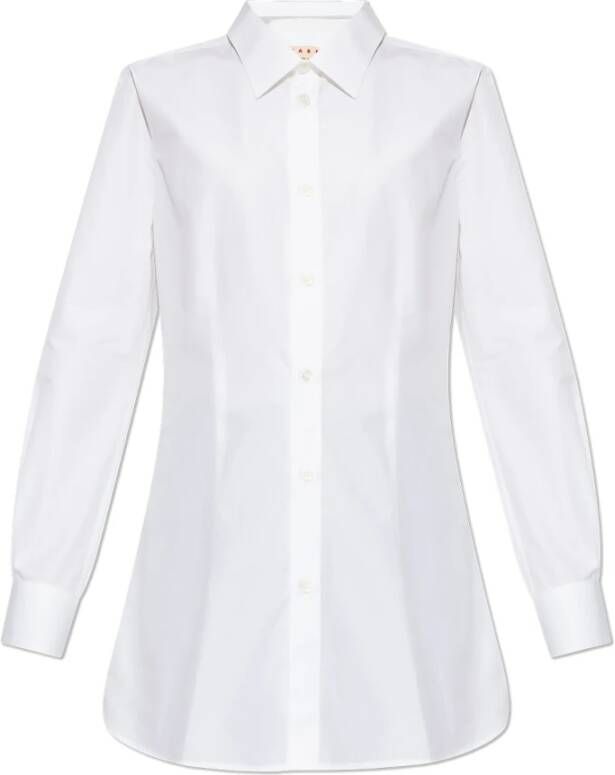 Marni Katoenen shirt met logo White Dames