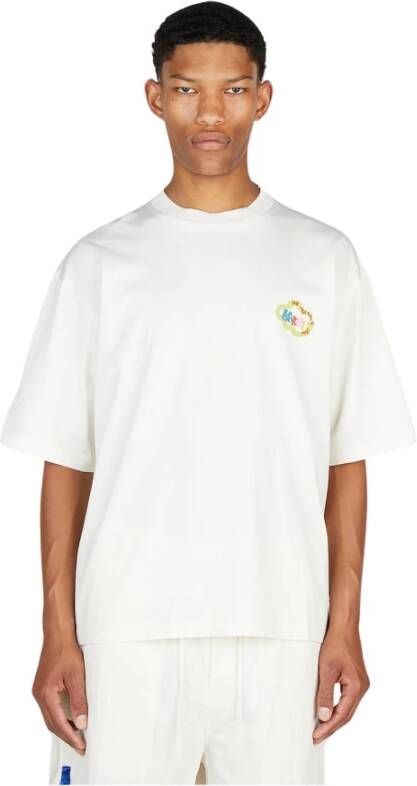 Marni Katoenen T-shirt met Slangenprint Beige Heren