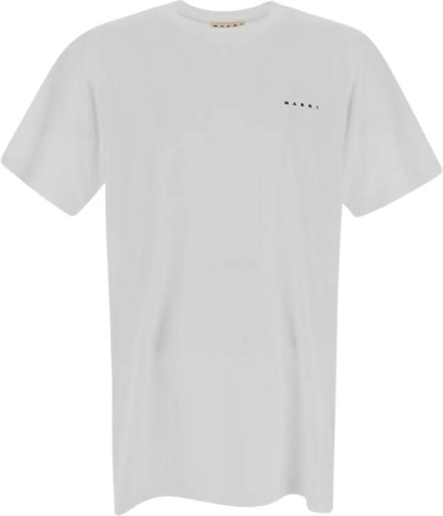 Marni Klassiek Katoenen T-Shirt White Heren