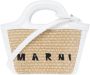 Marni Tropicalia Micro Shopper Tas Sand Storm Lily White Leer Brown Dames - Thumbnail 4