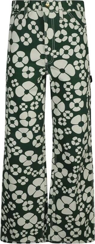 Marni Leather Trousers Groen Dames