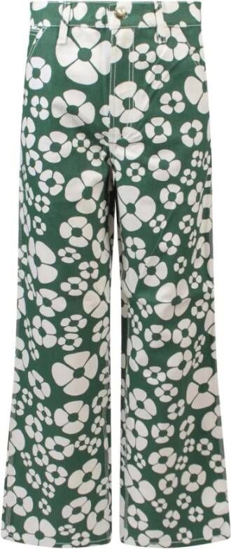 Marni Leather Trousers Groen Dames