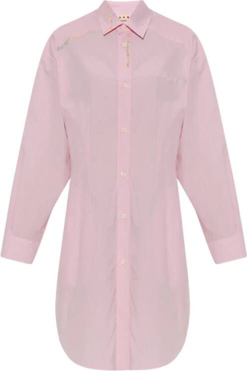 Marni Lichtroze popelin shirt jurk Roze Dames