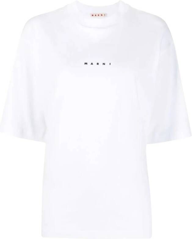 Marni Lily White Logo T-shirt White Heren