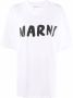 Marni Witte Organisch Katoenen T-shirt met Logo Print White Dames - Thumbnail 3