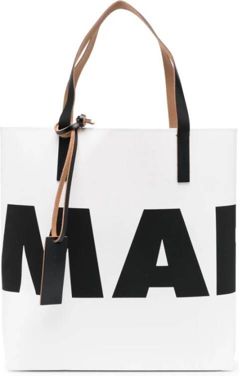 Marni Logo-Print Tote Bag voor modebewuste vrouwen Zwart Dames