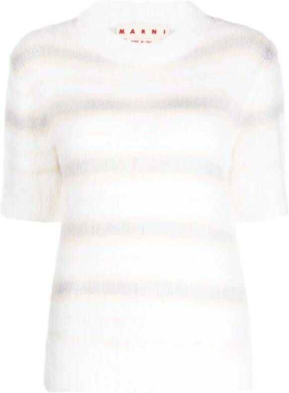 Marni Luxe Mohair Blend T-Shirt voor Dames White Dames