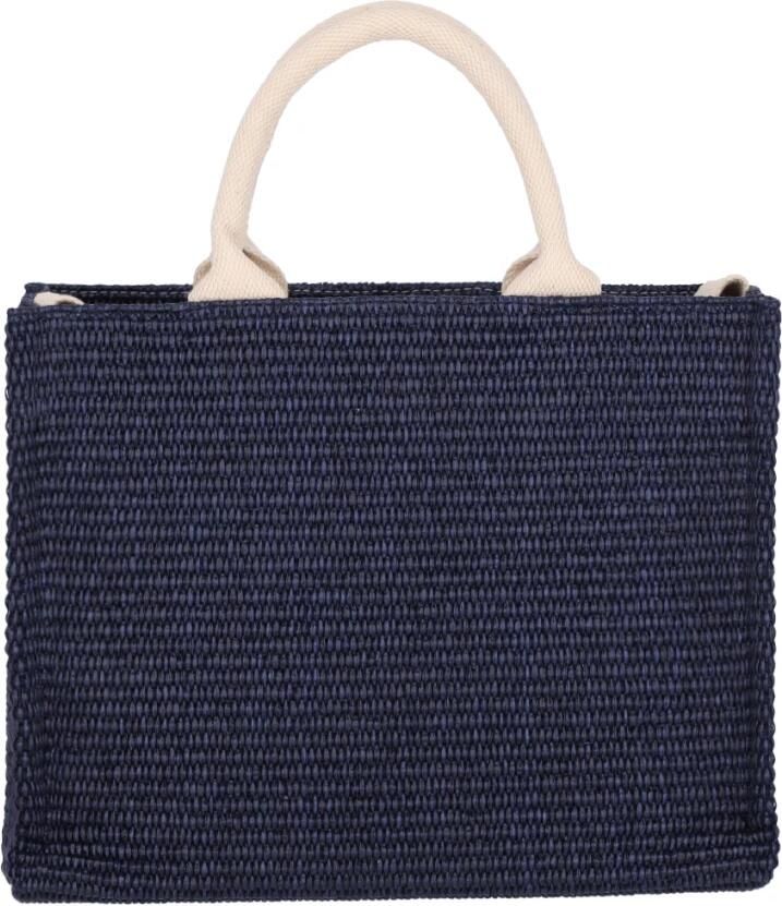 Marni Blauwe Tote Tas met Raffia Effect Blue Dames - Foto 5