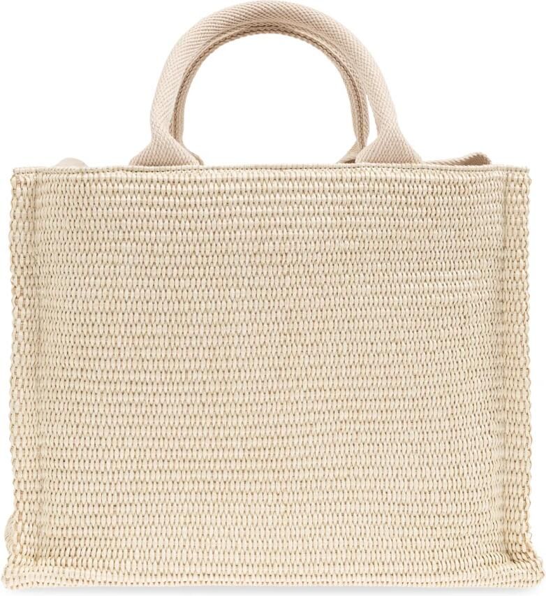 Marni Witte Natuurlijke Raffia-Effect Stoffen Handtas White Dames - Foto 4