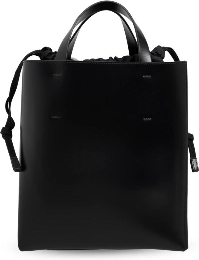 Marni Monogram Print Kalfsleren Handtas met Schouderband Black Dames - Foto 7