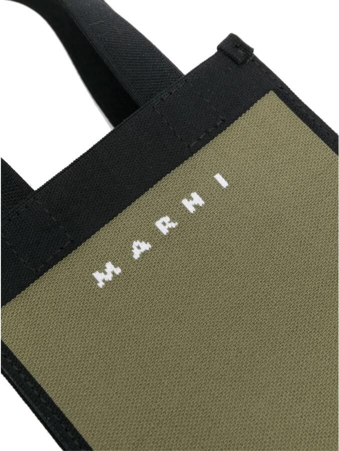 Marni Shoppers & Totes Logo Knit Crossbody Tote Bag in groen - Foto 4
