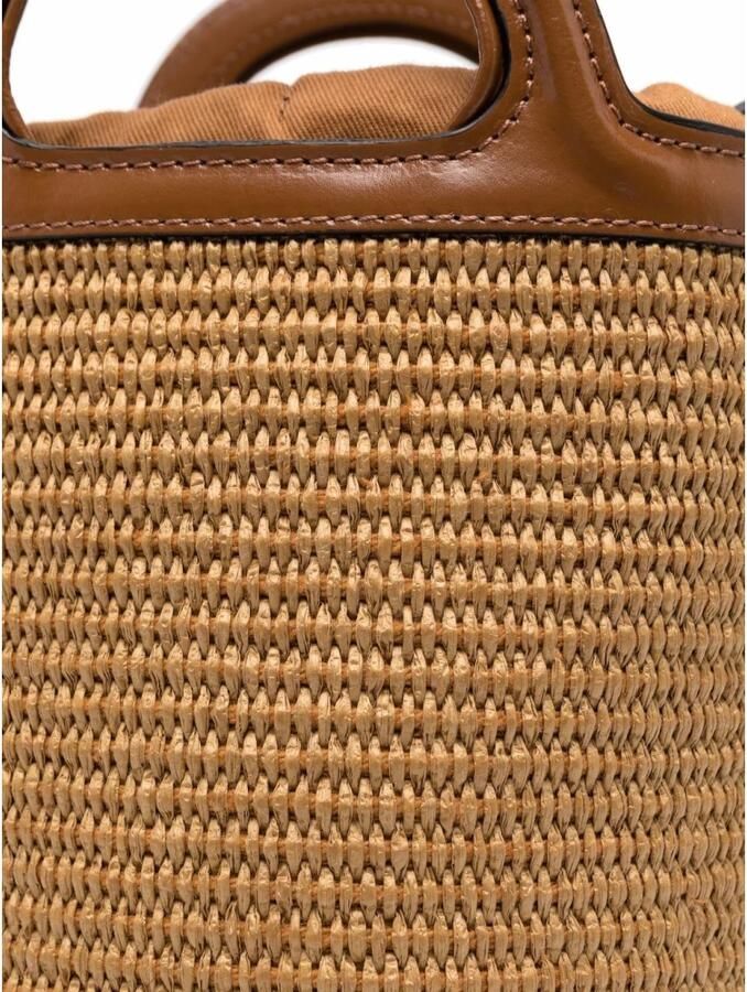 Marni Totes & shoppers Tropicalia Mini Bucket in bruin - Foto 2
