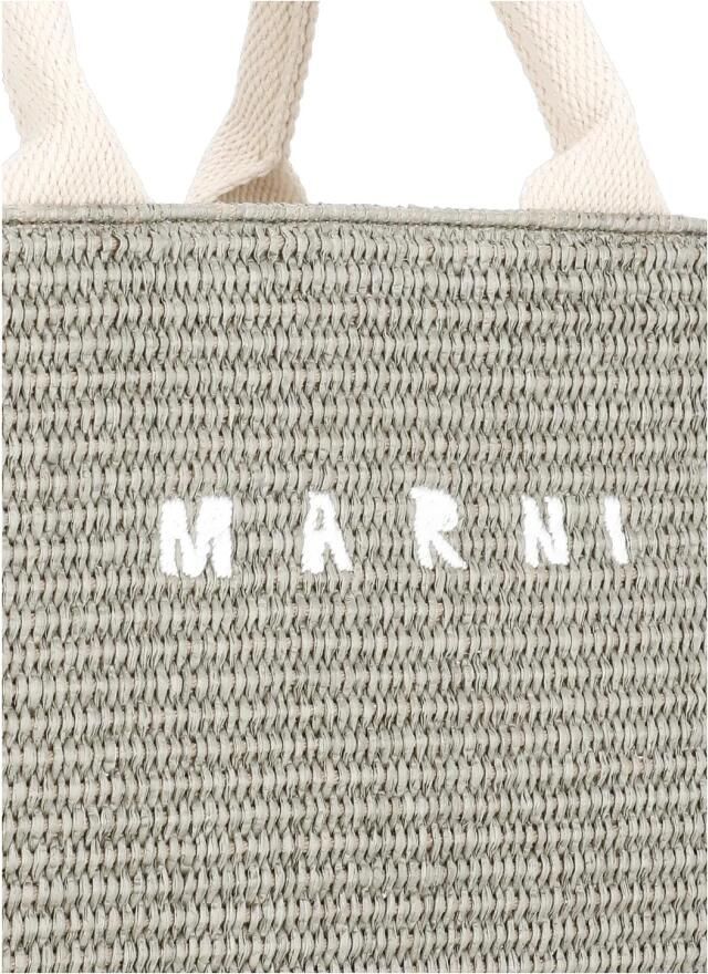 Marni Groene Katoenen Handtas met Handvatten en Riem Green Dames - Foto 5