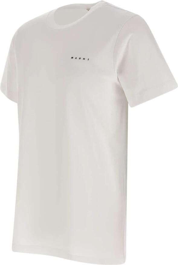 Marni Heren Wit Katoenen T-shirt met Logo White Heren - Foto 6