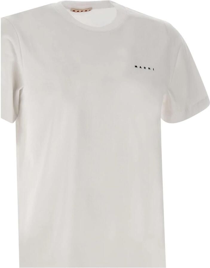 Marni Heren Wit Katoenen T-shirt met Logo White Heren - Foto 3