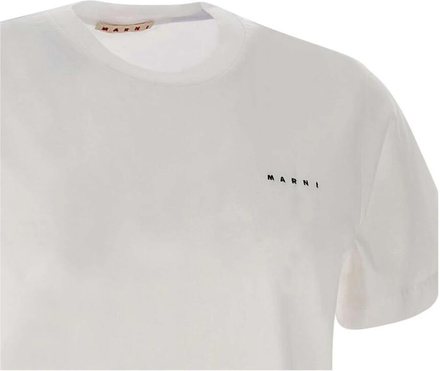 Marni Heren Wit Katoenen T-shirt met Logo White Heren - Foto 4