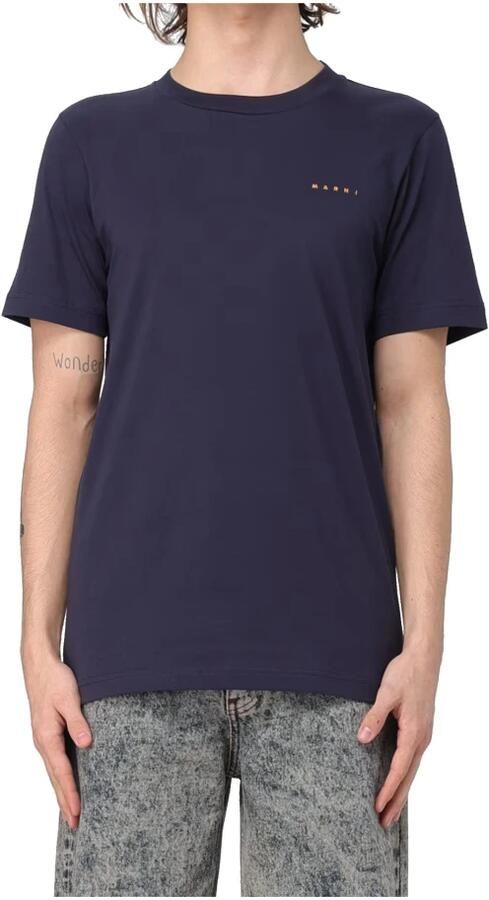 Marni Katoen Logo T-shirt Mannen Black Heren - Foto 2