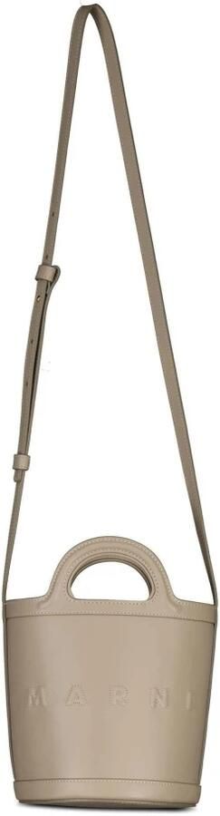 Marni Crossbody bags Beuteltasche aus Leder mit Logo in beige - Foto 3