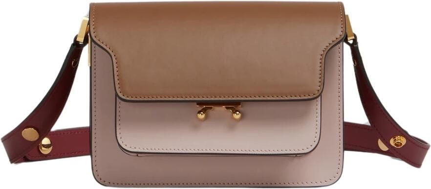 Marni Mini Trunk Leren Schoudertas Brown Dames - Foto 5