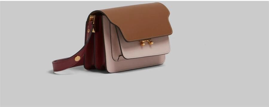 Marni Mini Trunk Leren Schoudertas Brown Dames - Foto 4