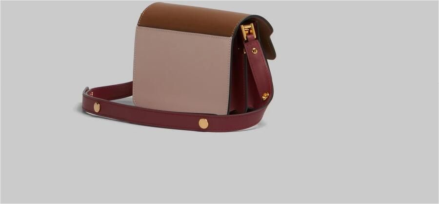 Marni Mini Trunk Leren Schoudertas Brown Dames - Foto 3