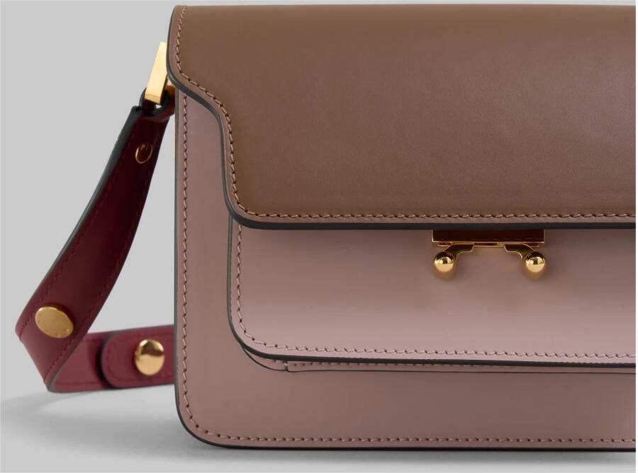 Marni Mini Trunk Leren Schoudertas Brown Dames - Foto 2