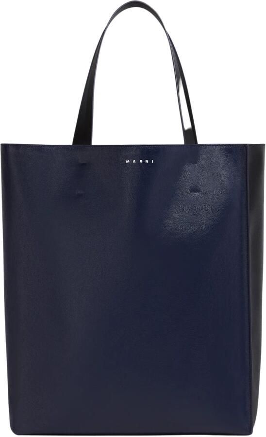Marni Museo soft grote tas van leer Blue Heren - Foto 6