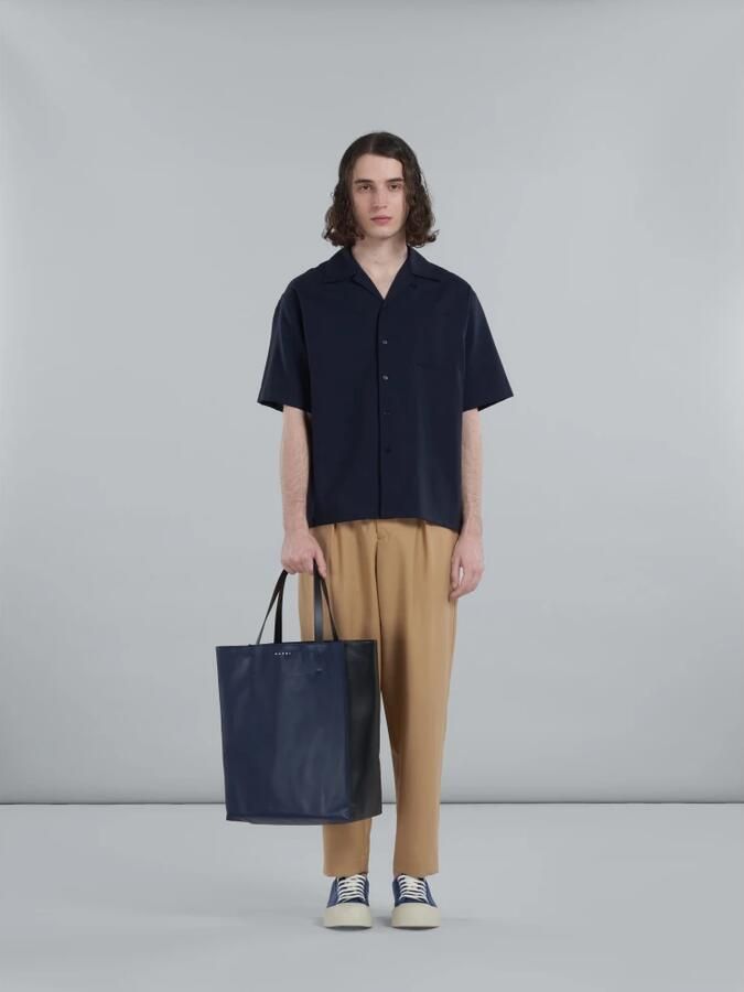 Marni Museo soft grote tas van leer Blue Heren - Foto 3