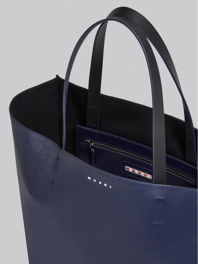 Marni Museo soft grote tas van leer Blue Heren