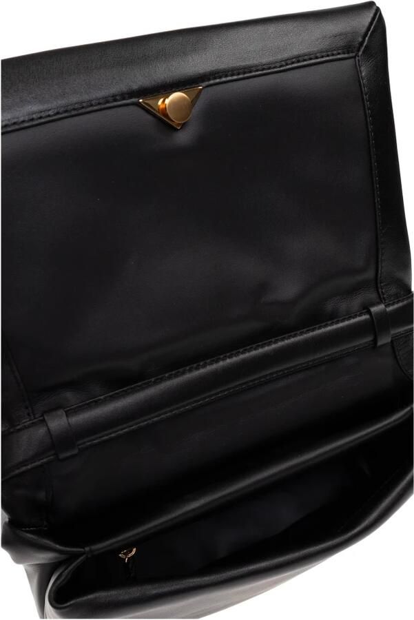 Marni Zwarte Leren Schoudertas met Gouden Afwerkingen Black Dames - Foto 3