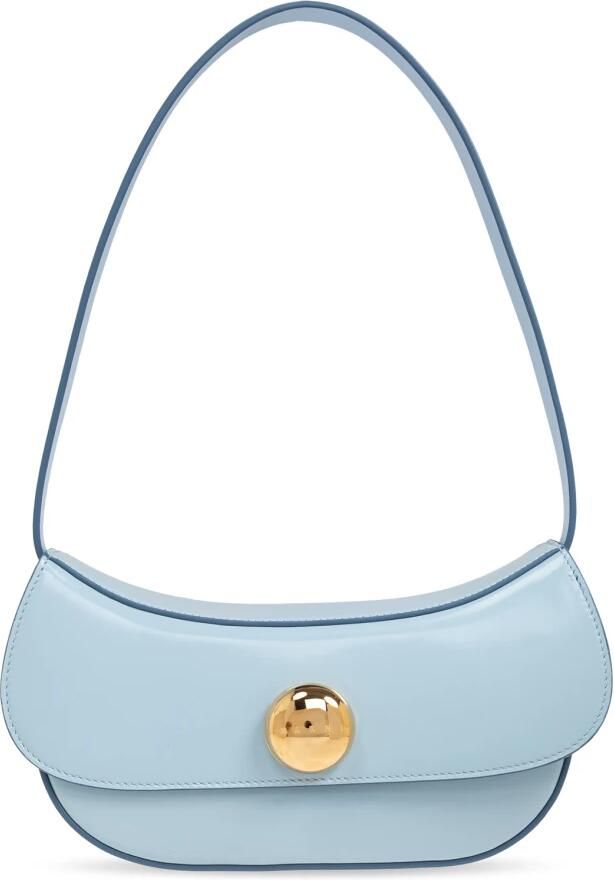 Marni Shoppers Small Hobo Shoulder Bag Leather Blue in blauw